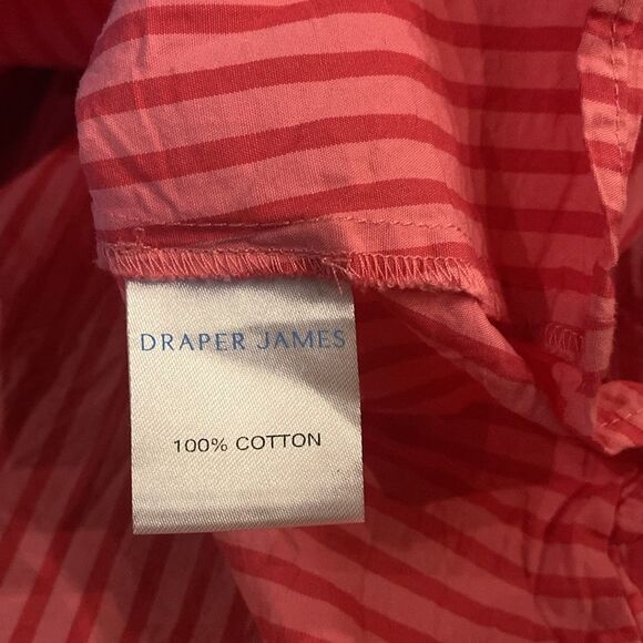 Draper James Smocked Bodice Pink Striped Summer Mini Dress M - Picture 8 of 9